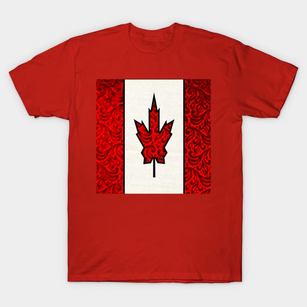 Retro Canadian Flag T-Shirt by artbyomega